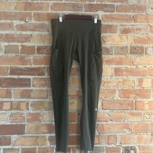lululemon fast and free 25” pant in olive green